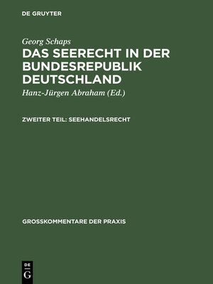 cover image of Das Seerecht in der Bundesrepublik Deutschland. Teil 2